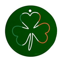 Shamrock Irish Clover St Patrick Ornament (round) by yoursparklingshop