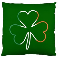 Shamrock Irish Clover St Patrick Large Flano Cushion Case (one Side) by yoursparklingshop