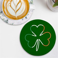 Shamrock Irish Clover St Patrick Uv Print Round Tile Coaster by yoursparklingshop