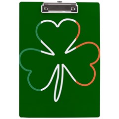 Shamrock Irish Clover St Patrick A4 Clipboard by yoursparklingshop