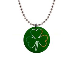 Shamrock Irish Clover St Patrick 1  Button Necklace by yoursparklingshop