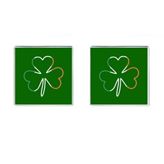 Shamrock Irish Clover St Patrick Cufflinks (square) by yoursparklingshop