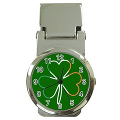 Shamrock Irish Clover St Patrick Money Clip Watches by yoursparklingshop