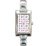 Pattern With Clothes For Newborns Rectangle Italian Charm Watch Front