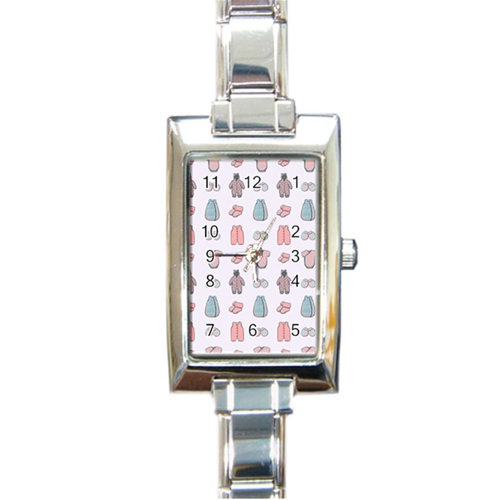 Pattern With Clothes For Newborns Rectangle Italian Charm Watch