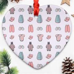 Pattern With Clothes For Newborns Ornament (heart)