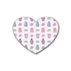 Pattern With Clothes For Newborns Rubber Coaster (heart) by SychEva