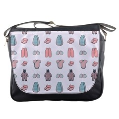 Pattern With Clothes For Newborns Messenger Bag by SychEva