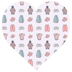 Pattern With Clothes For Newborns Wooden Puzzle Heart by SychEva