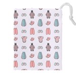 Pattern With Clothes For Newborns Drawstring Pouch (4XL) Front