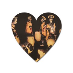 Candombe Drummers Warming Drums Heart Magnet by dflcprintsclothing