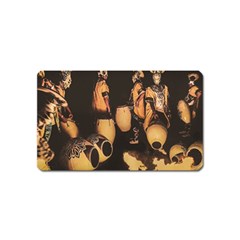 Candombe Drummers Warming Drums Magnet (name Card) by dflcprintsclothing