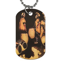 Candombe Drummers Warming Drums Dog Tag (one Side) by dflcprintsclothing