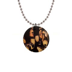 Candombe Drummers Warming Drums 1  Button Necklace by dflcprintsclothing