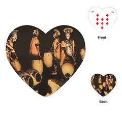 Candombe Drummers Warming Drums Playing Cards Single Design (heart) by dflcprintsclothing