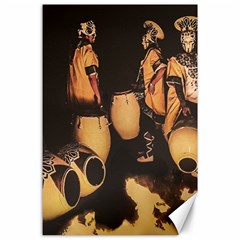 Candombe Drummers Warming Drums Canvas 24  X 36  by dflcprintsclothing