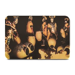 Candombe Drummers Warming Drums Plate Mats by dflcprintsclothing