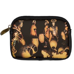 Candombe Drummers Warming Drums Digital Camera Leather Case by dflcprintsclothing