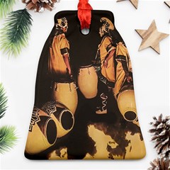 Candombe Drummers Warming Drums Bell Ornament (two Sides) by dflcprintsclothing