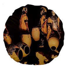 Candombe Drummers Warming Drums Large 18  Premium Round Cushions by dflcprintsclothing