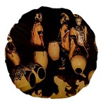 Candombe Drummers Warming Drums Large 18  Premium Flano Round Cushions Back