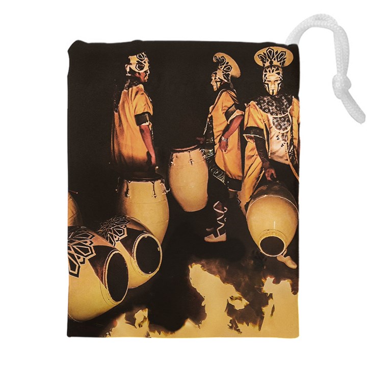 Candombe Drummers Warming Drums Drawstring Pouch (5XL)