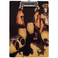 Candombe Drummers Warming Drums A4 Clipboard by dflcprintsclothing