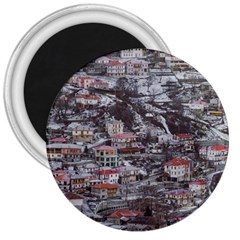 Metsovo Aerial Cityscape, Greece 3  Magnets by dflcprintsclothing