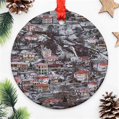 Metsovo Aerial Cityscape, Greece Ornament (round)