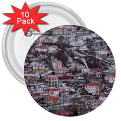 Metsovo Aerial Cityscape, Greece 3  Buttons (10 Pack)  by dflcprintsclothing