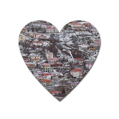 Metsovo Aerial Cityscape, Greece Heart Magnet by dflcprintsclothing