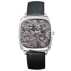 Metsovo Aerial Cityscape, Greece Square Metal Watch by dflcprintsclothing