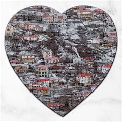 Metsovo Aerial Cityscape, Greece Jigsaw Puzzle (heart) by dflcprintsclothing