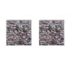 Metsovo Aerial Cityscape, Greece Cufflinks (square) by dflcprintsclothing