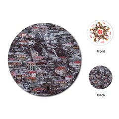 Metsovo Aerial Cityscape, Greece Playing Cards Single Design (round) by dflcprintsclothing