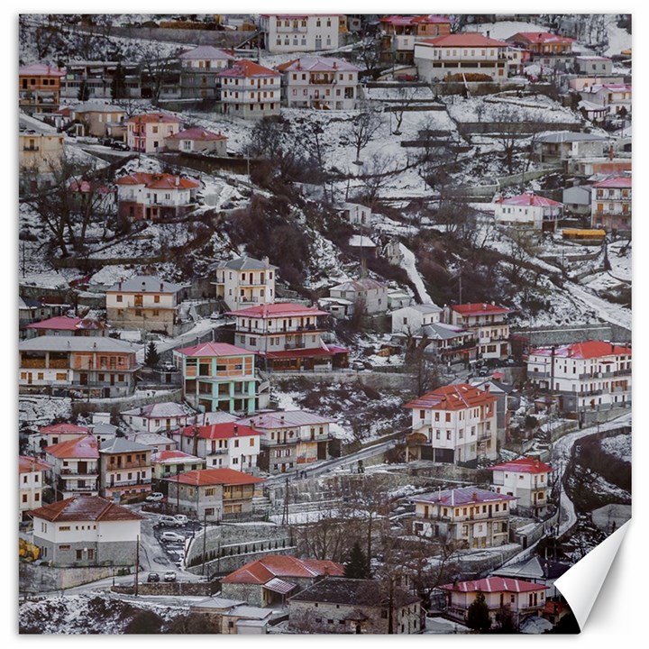 Metsovo Aerial Cityscape, Greece Canvas 16  x 16 