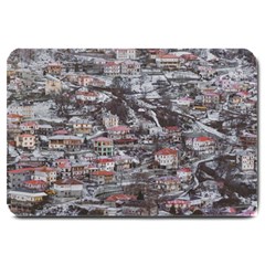 Metsovo Aerial Cityscape, Greece Large Doormat  by dflcprintsclothing