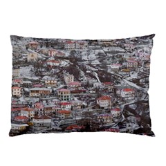 Metsovo Aerial Cityscape, Greece Pillow Case by dflcprintsclothing