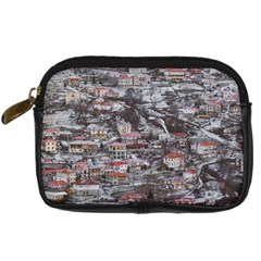 Metsovo Aerial Cityscape, Greece Digital Camera Leather Case by dflcprintsclothing