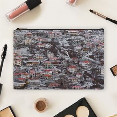 Metsovo Aerial Cityscape, Greece Cosmetic Bag (large) by dflcprintsclothing