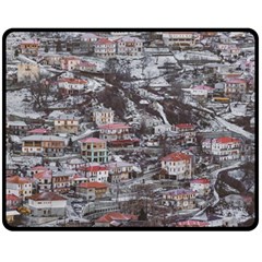 Metsovo Aerial Cityscape, Greece Fleece Blanket (medium) 