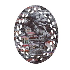 Metsovo Aerial Cityscape, Greece Ornament (oval Filigree)