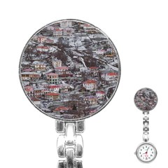 Metsovo Aerial Cityscape, Greece Stainless Steel Nurses Watch by dflcprintsclothing