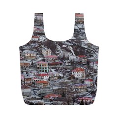 Metsovo Aerial Cityscape, Greece Full Print Recycle Bag (m) by dflcprintsclothing