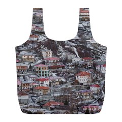 Metsovo Aerial Cityscape, Greece Full Print Recycle Bag (l) by dflcprintsclothing