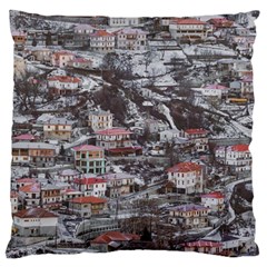 Metsovo Aerial Cityscape, Greece Large Flano Cushion Case (one Side)