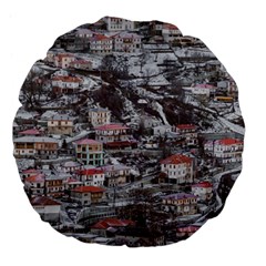 Metsovo Aerial Cityscape, Greece Large 18  Premium Flano Round Cushions