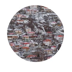 Metsovo Aerial Cityscape, Greece Mini Round Pill Box by dflcprintsclothing