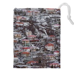 Metsovo Aerial Cityscape, Greece Drawstring Pouch (5xl)