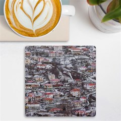 Metsovo Aerial Cityscape, Greece Uv Print Square Tile Coaster  by dflcprintsclothing